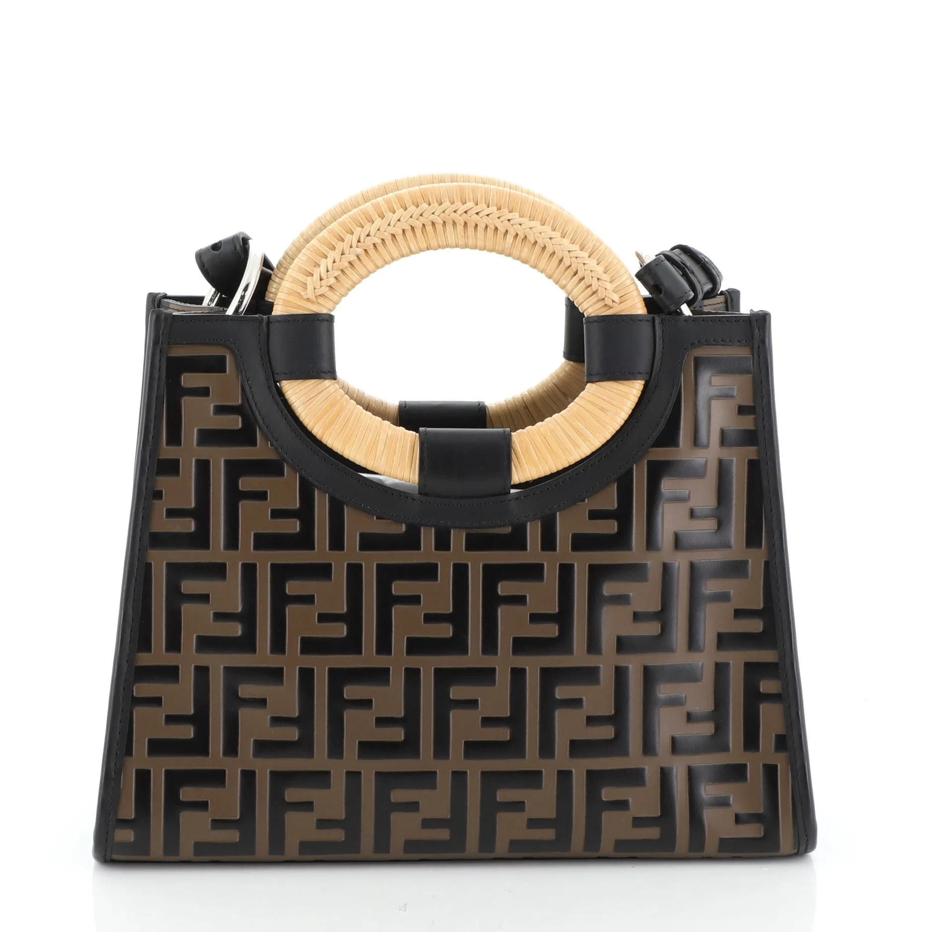 Runaway Tote Logo Embossed Leather Small