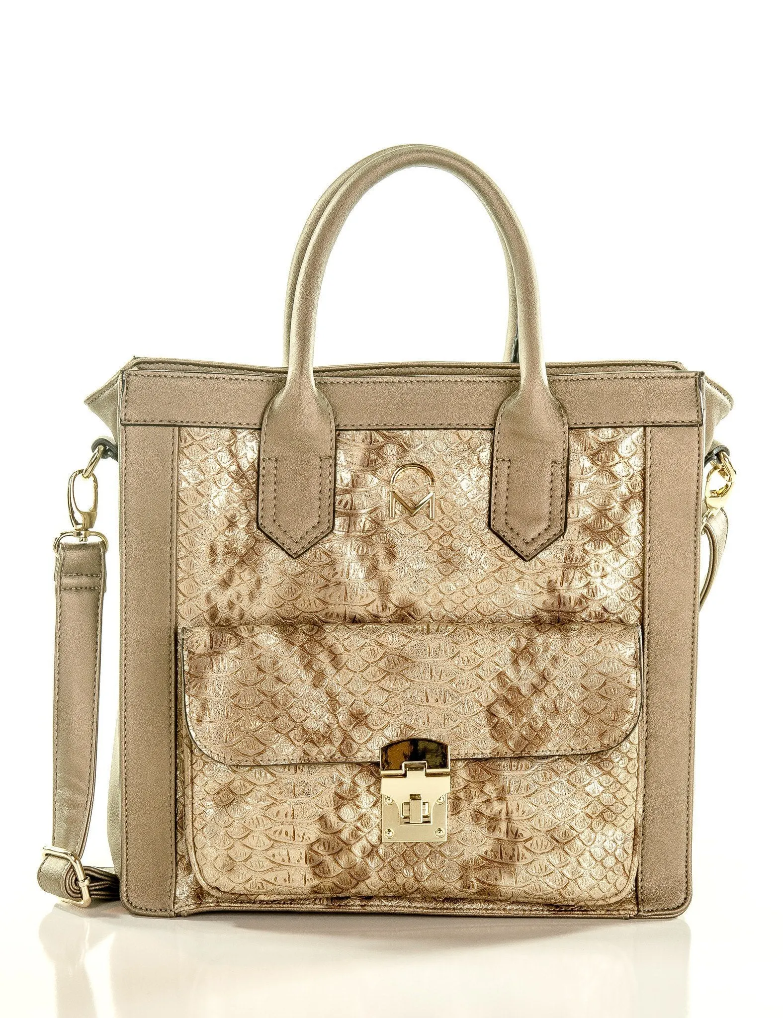 Savoy Tote Handbag - Gold/Gold