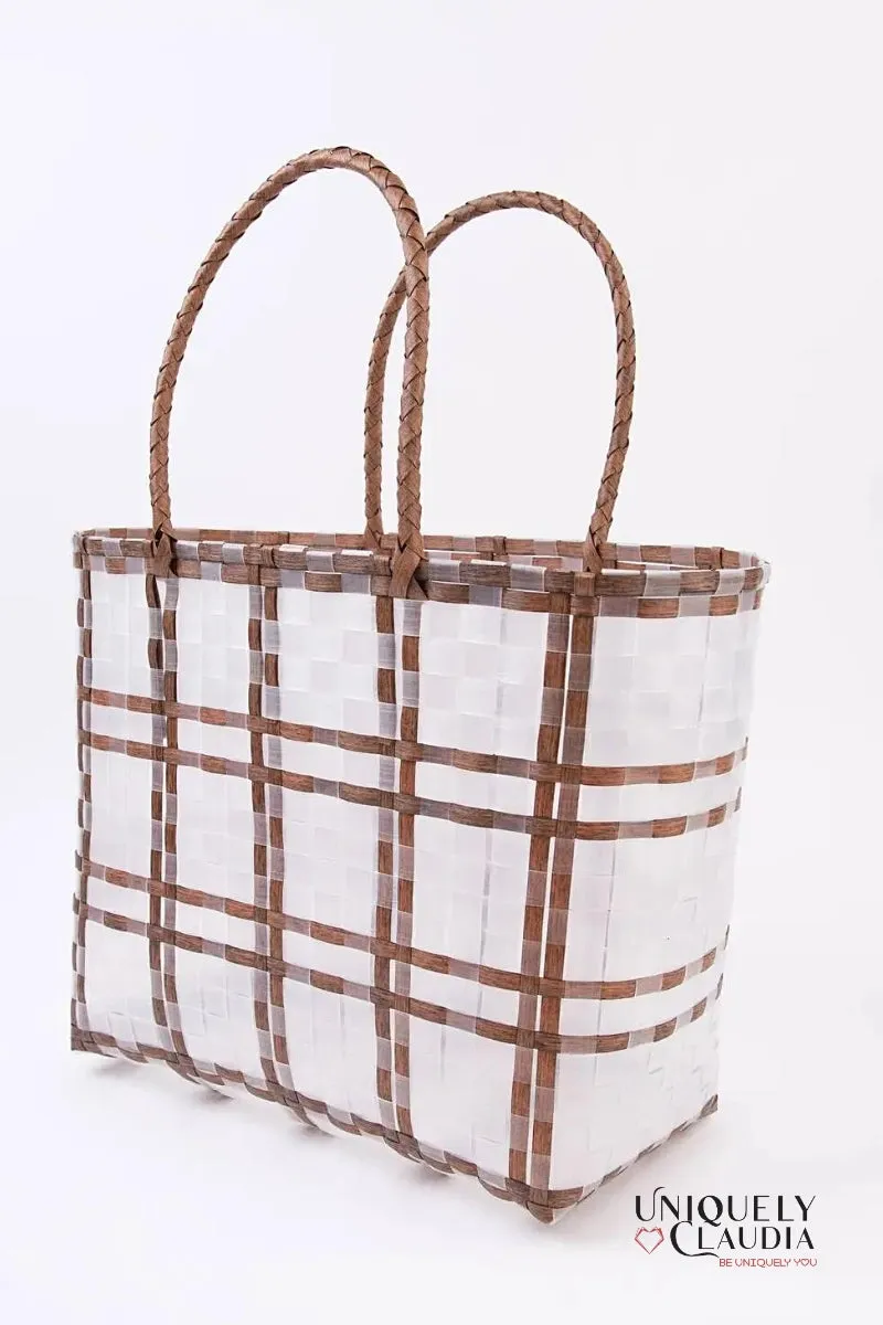 The Hamptons Tan Basket Beach Tote